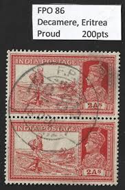 India KGVI 1937 2a Dak Runner pair canc ...