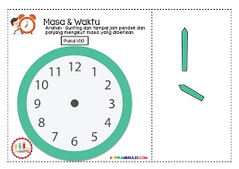 5.2.3 menyebut dan menulis waktu dalam jam, setengah dan satu perempat jam sahaja dengan menggunakan jam analog. Lembaran Kerja Masa Dan Waktu Tampal Jarum Jam 1 00 Hingga 1 55 Kitpramenulis
