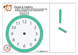 Pra sekolah klian intan, perak. Lembaran Kerja Masa Dan Waktu Tampal Jarum Jam 1 00 Hingga 1 55 Kitpramenulis