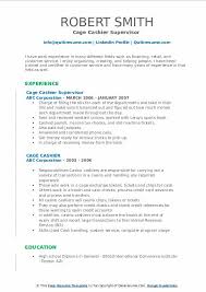 cage cashier resume samples qwikresume
