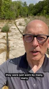 In the bed of Bull Creek in Austin, Texas, strange parallel grooves  resembling vehicle tracks are etched deep into the solid limestone. Are  they remnants of ancient machinery? Wagon trails from pioneers?