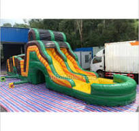 Outdoor Swimming Pool Inflatable Obstacle Course Challenge Race Interactive Large Inflatable Game Obstacle With Slide
