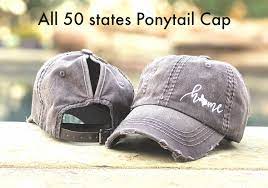 State Ponytail Cap 50 States Ponytail Cap State Messy Bun Etsy In 2021 State Clothes Cap Pride Gifts