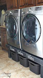 The key thing to achieve was to sit the appliances on a platform so they'd be at waist height and much easier to load and unload. Diy Washer Dryer Pedestal I Would Have To Do This If We Do Front Loaders Again Laundry Room Laundry In Bathroom Laundry Room Storage