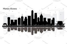 Black And White City Skyline Hong Kong China City Skyline France City City Skyline China City