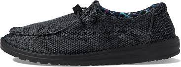 Amazon.com | Hey Dude Women's Wendy Sox Micro Total Black Size 8 | Women's  Shoes | Women's Lace Up Loafers | Comfortable & Light-Weight | Loafers &  Slip-Ons