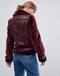 River Island Petite River Island Petite Aviator Jacket In Berry Aviator Jackets Jackets Fashion