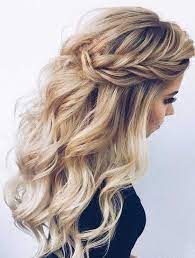 28 Captivating Half Up Half Down Wedding Hairstyles Loose Medium Hairstyle With Braids Country Backyard Hair Styles Wedding Hair Half Glamorous Wedding Hair
