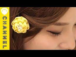 d i y tsumami kanzashiつまみ細工 bunny and purple flower hair stick in chirimen kimono fabric tutorial youtube 簡単 つまみ かんざし花 つまみ細工