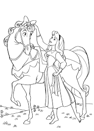 Aurora Dresses Up He Horse Coloring Pages Cong Chua Rá»«ng