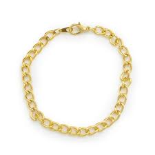 14k yellow gold medium number 3 pendant charm necklace component charms fine jewelry for women gifts for her. Gold Plated Curb Chain Charm Bracelet To Make Easy Jewelry