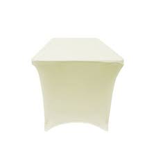 Stretch Spandex 8 Ft Open Back Rectangular Table Cover Ivory Rectangular Table Table Covers Rectangular