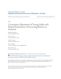 Community Adjustment of Young Adults with Mental Retardation: Overcoming  Barriers to Inclusion