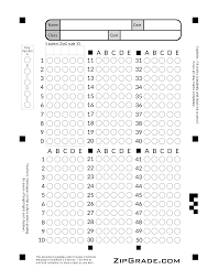 Zipgrade Answer Sheet Forms