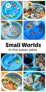 Small Worlds In The Water Table Activities For Kids Water Table Small World Play