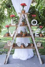 Top 20 Vintage Wooden Ladder Wedding Decor Ideas Roses Rings Part 2 Ladder Wedding Wedding Decorations On A Budget Wedding Decorations