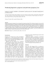 Grief isn't some predictable point a to point b kind of thing. Pdf Predicting Depressive Symptoms And Grief After Pregnancy Loss