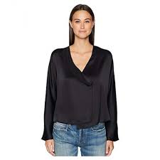 vince women drape panel blouse black contemporary chartget