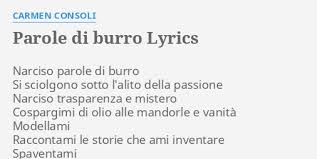 Carmen consoli — ottobre 04:15. Parole Di Burro Lyrics By Carmen Consoli Narciso Parole Di Burro