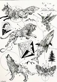 Animals Galore 2 Temporary Tattoo 12 Pieces Black Temporary Tattoo Star Tattoos Geometric Sleeve Tattoo
