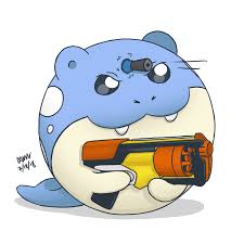 Spheal is much faster rolling than walking to get around. Daily Spheal Spheal With A Nerf Gun