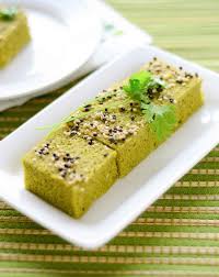 Gujarati Palak Dhokla Recipe Steamed Spinach Lentil Cakes Recipe Dhokla Recipe Lentil Cake Food