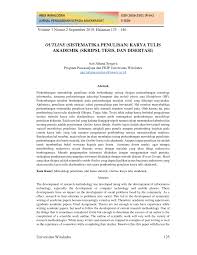 Kerangka karangan karya tulis ilmiah. Pdf Outline Sistematika Penulisan Karya Tulis Akademik Skripsi Tesis Dan Disertasi