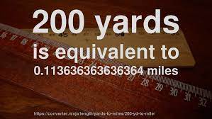 This tool converts miles to yards (mi to yd) and vice versa. 200 Yd To Mile How Long Is 200 Yards In Miles Convert