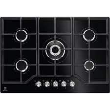 Aujourd'hui, malgré l'existence des tables de cuisson plus modernes comme les plaques à induction ou vitrocéramiques, les plaques de cuisson. Kgg7536k Plaque De Cuisson Gaz 74cm 5 Feux 10900w Verre Noir Electrolux Cdiscount Electromenager