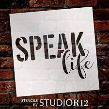 Mar 26, 2020 · with something as simple as an accent wall, colorful light bulb, or new throw pillow (or forty seven other home décor ideas if those aren't up your redecorating alley), your entire space can feel. Speak Life Stencil By Studior12 Reusable Mylar Template Paint Wood Sign Craft Motivation Rustic Home Decor Wall Art Diy Simple Cursive Inspiration Select Size 18 X 18 Walmart Com Walmart Com