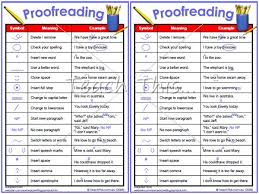 Proofreading Symbols Printable Alphabet Grammar Writing