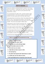 Queen S Biography Esl Worksheet By Catfaure