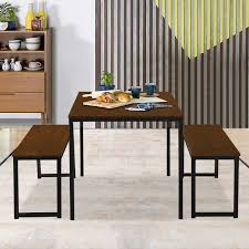 Lentia Dining Table Set With Two Benches 3 Piece Visit The Image Link More Details It Is An Affiliate Link To Amaz In 2020 Table Dining Table Setting Coffee Table