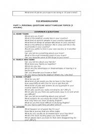 Pet And Fce Speaking Paper Part 1 Speakingskills English Topics For Speaking Writing A Term Paper Gcse English Language