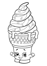 Shopkins are cute, little toys in the shape of supermarket groceries. Coloring Pages Shopkins Ice Cream Coloring Page