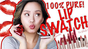Best hydrating, natural lipstick that won't dry out lips. Lip Swatches 100 Percent Pure Cosmetics Youtube