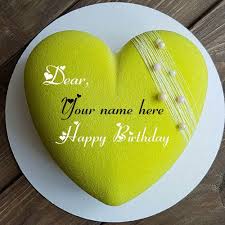 Birthday Cake Heart Shape With Name Pineapple Birthday Cake With Heart Shape Heart Birthday Cake For Love Birthday Cake With Pearl Deco Birthday Name Happy Birthday Hearts Friends Birthday Cake