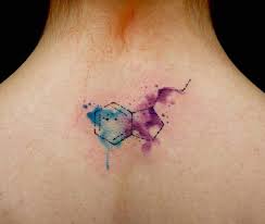 The tattoo is plain and is places very low on the side of the foot to hide this trippin' tat design. Super Cool Science Tattoos