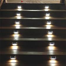 Garden & Patio Stainless Steel 3LED Solar Stair Light Outdoor Garden  Pathway Street Lamp #K Garden Lighting