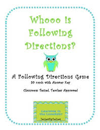 I made sure to include temporal directions (i.e. Whooo Is Following Directions A Following Directions Game Tpt