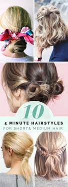 Quick And Easy Hairstyles For Short Hair You Can Do In 5 Minutes Effortless Braids To Cute Buns Make Yo Medium Hair Styles Hair Styles Short Hair Styles Easy