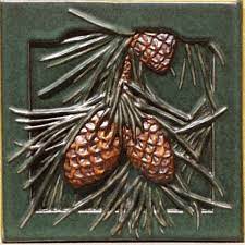 Pinecone Tile Ceramic Tile Art Art Nouveau Tiles Art And Craft Design