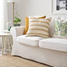 Knipparv Cushion Natural Golden Yellow Stripe Ikea Cushions Ikea Cushions On Sofa Living Room Pillows