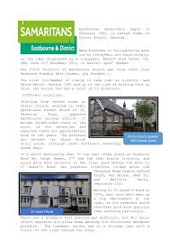 Eastbourne Samaritans began in February 1965, in rented rooms in Christ  Church, Seaside. Many branches in the beginning were run