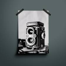 A4 Black And White Photo Prints Poster A4 Print Black White Camera Rolleiflex Vintage Photography Art Design Poster Making Print Black And White