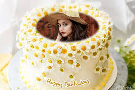 Sometimes my customers save the cake images from the internet and send. Chrysanthemum Birthday Cake Design With Photo Editing