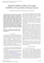 The immune system is responsible for fighting infection and disease. Pdf Sentiment Mining Of Malay Newspaper Samnews Using Artificial Immune System