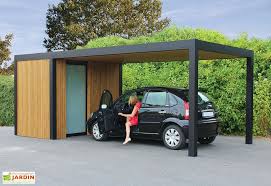 carport et abri rangement en aluminium bois et verre maluwi 20 m abri de voiture moderne ports de voiture abri voiture