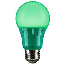 Sunlite A19 3w G Led 80146 Su Green A19 Led Party Light Bulb 120v E26 Medium Base 130 Lumen Not Dimmable Led Party Light Bulbs At Green Electrical Supply
