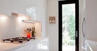 backdoor in galley kitchen modern
